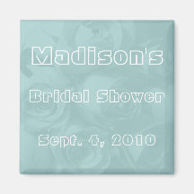 Bridal Shower - Roses w/ Name & Date Magnets