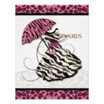 Bridal Shower Thank You Leopard Retro Dress, Paris Custom Invitations