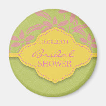Bridal spring damask flower shower button magnets