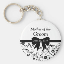 Bridal Swirls Bridal Party Black Keychain