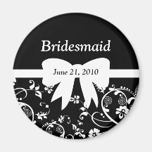 Bridal Swirls Bridal Party White Fridge Magnet