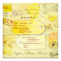 Bridal Travel Shower theme Personalised Announcement