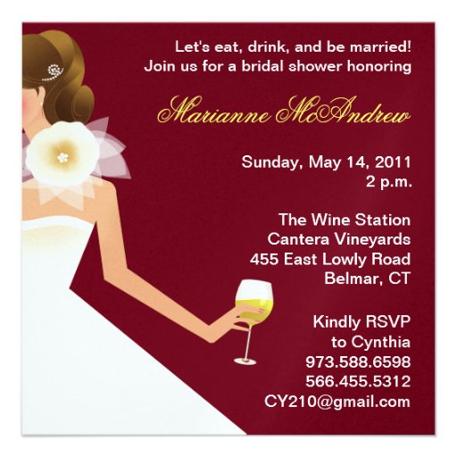 Bridal wine invitation