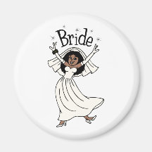 Bride (African-American) Fridge Magnets