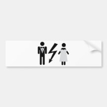 bride and bridegroom icon bumper stickers