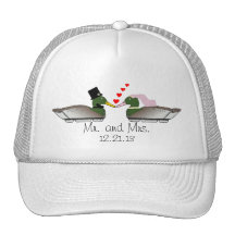 Bride and Groom Duck Decoys Mesh Hat
