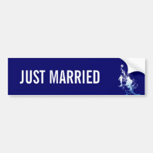 Bride and Groom Just Married Bumper Sticker