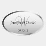 Bride And Groom Monogram  W Wine Labels stickers
