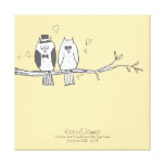 Bride and Groom Owls Wedding Gallery Wrapped Canvas