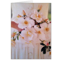 BRIDE AND HER BEAUTIFUL BOUQUET-WEDDING CARD