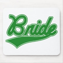 Bride (Baseball Script Green) Mouse Mat