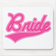 Bride (Baseball Script Pink) Mouse Pad