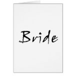 bride black greeting cards
