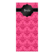 Bride gifts pink damask customized rack card