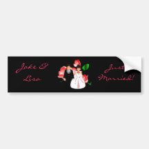 "Bride & Groom Just Married I" Bumper Sticker