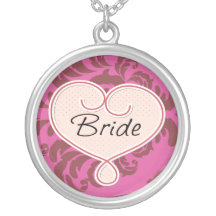 Bride Pink Heart Custom Necklace