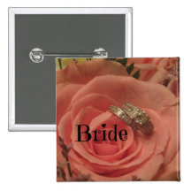 Bride Pink Rose with Diamond Rings