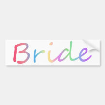 Bride rainbow colours design! bumper stickers