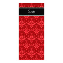 Bride red damask gifts custom rack cards