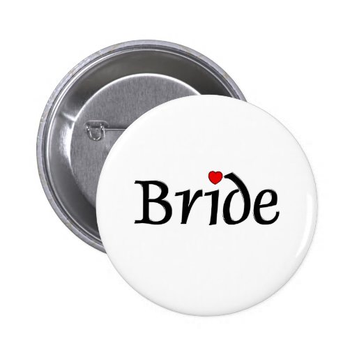 Bride (Red Hearts) Pinback Button