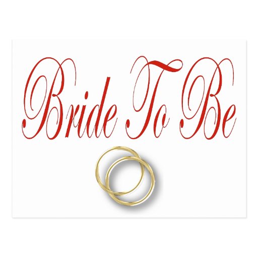 bride to be red post cards