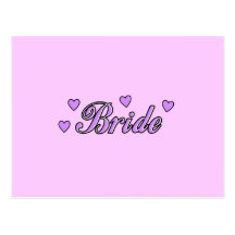 Bride Wedding Hearts Post Cards