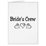 Brides Crew Black Hearts Card