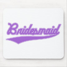 Bridesmaid (Baseball Script Purple) Mouse Mats