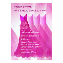 Bridesmaid Luncheon or Brunch Pink Dresses Personalized Invite
