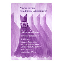 Bridesmaid Luncheon or Brunch Purple Dresses Custom Invites