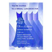Bridesmaid Luncheon or Brunch Royal Blue Dresses Personalized Announcements