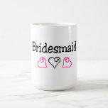 Bridesmaid Pink Black Coffee Mug