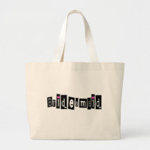 Bridesmaid (Sq Blk) Canvas Bags