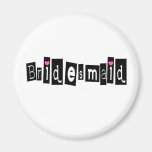 Bridesmaid (Sq Blk) Fridge Magnets