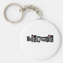 Bridesmaid (Sq Blk) Key Chains