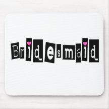 Bridesmaid (Sq Blk) Mousemat