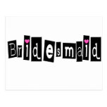 Bridesmaid (Sq Blk) Post Cards