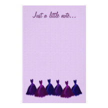 Bridesmaid Stationery  - Purple & Blue Gowns