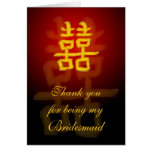 Bridesmaid Thank You Card Chinese Double Happiness