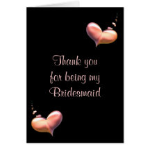 Bridesmaid Thank You Card Heart Strings