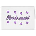 Bridesmaid Wedding Hearts Greeting Card
