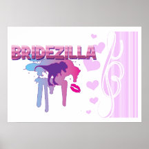 bridezilla bachelorette wedding bridal shower print