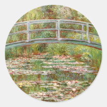 Bridge over a Pond of Water Lilies, Claude Monet Round Stickers
