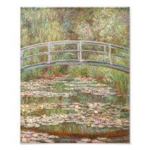 Bridge Over a Pond of Water Lilies Photo