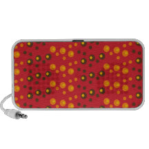Bright and Trendy Red Orange and Brown Circles Mini Speakers