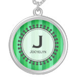 Bright Awnings Green Monogram Necklace