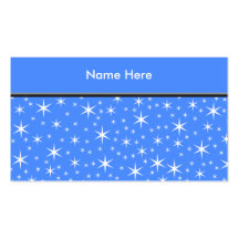Bright blue and White Stars Pattern. Business Cards