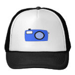Bright Blue Camera. On White. Trucker Hats