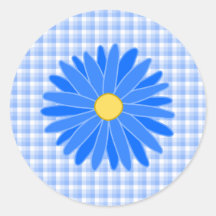 Bright Blue Flower. Round Stickers