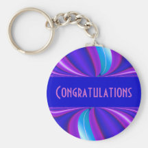 bright blue pink Congratulations Key Chains